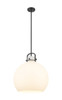 Newton Sphere - 1 Light - 18 inch - Matte Black - Pendant (410-1SL-BK-G410-18WH)