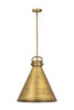 Newton Cone - 1 Light - 18 inch - Brushed Brass - Pendant (410-1SL-BB-M411-18BB)