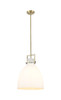 Newton Bell - 1 Light - 14 inch - Brushed Brass - Pendant (410-1SL-BB-G412-14WH)