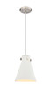 Newton Cone - 1 Light - 8 inch - Satin Nickel - Cord hung - Pendant (410-1PS-SN-M411-8W)