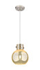 Newton Sphere - 1 Light - 8 inch - Brushed Satin Nickel - Cord hung - Mini Pendant (410-1PS-SN-G410-8ME)