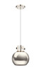 Newton Sphere - 1 Light - 8 inch - Polished Nickel - Cord hung - Pendant (410-1PS-PN-M410-8PN)