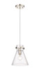 Newton Cone - 1 Light - 8 inch - Polished Nickel - Cord hung - Pendant (410-1PS-PN-G411-8CL)