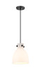 Newton Bell - 1 Light - 8 inch - Matte Black - Cord hung - Pendant (410-1PS-BK-G412-8WH)