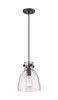 Newton Bell - 1 Light - 8 inch - Matte Black - Cord hung - Pendant (410-1PS-BK-G412-8SDY)