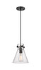 Newton Cone - 1 Light - 8 inch - Matte Black - Cord hung - Pendant (410-1PS-BK-G411-8SDY)