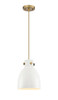 Newton Bell - 1 Light - 8 inch - Brushed Brass - Cord hung - Pendant (410-1PS-BB-M412-8W)