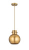 Newton Sphere - 1 Light - 8 inch - Brushed Brass - Cord hung - Pendant (410-1PS-BB-M410-8BB)