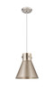 Newton Cone - 1 Light - 10 inch - Satin Nickel - Cord hung - Pendant (410-1PM-SN-M411-10SN)