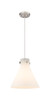 Newton Cone - 1 Light - 12 inch - Satin Nickel - Cord hung - Pendant (410-1PM-SN-G411-12WH)