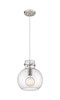 Newton Sphere - 1 Light - 10 inch - Brushed Satin Nickel - Cord hung - Mini Pendant (410-1PM-SN-G410-10SDY)