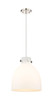 Newton Bell - 1 Light - 12 inch - Polished Nickel - Cord hung - Pendant (410-1PM-PN-G412-12WH)