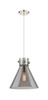 Newton Cone - 1 Light - 12 inch - Polished Nickel - Cord hung - Pendant (410-1PM-PN-G411-12SM)