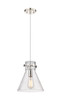 Newton Cone - 1 Light - 10 inch - Polished Nickel - Cord hung - Pendant (410-1PM-PN-G411-10SDY)