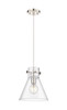 Newton Cone - 1 Light - 10 inch - Polished Nickel - Cord hung - Pendant (410-1PM-PN-G411-10CL)