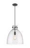 Newton Bell - 1 Light - 14 inch - Matte Black - Cord hung - Pendant (410-1PM-BK-G412-14SDY)
