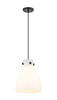Newton Bell - 1 Light - 10 inch - Matte Black - Cord hung - Pendant (410-1PM-BK-G412-10WH)