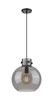 Newton Sphere - 1 Light - 12 inch - Matte Black - Cord hung - Mini Pendant (410-1PM-BK-G410-12SM)