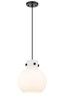 Newton Sphere - 1 Light - 10 inch - Matte Black - Cord hung - Mini Pendant (410-1PM-BK-G410-10WH)