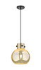 Newton Sphere - 1 Light - 10 inch - Matte Black - Cord hung - Mini Pendant (410-1PM-BK-G410-10ME)