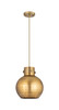 Newton Sphere - 1 Light - 10 inch - Brushed Brass - Cord hung - Pendant (410-1PM-BB-M410-10BB)