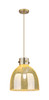Newton Bell - 1 Light - 12 inch - Brushed Brass - Cord hung - Pendant (410-1PM-BB-G412-12ME)
