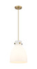 Newton Bell - 1 Light - 10 inch - Brushed Brass - Cord hung - Pendant (410-1PM-BB-G412-10WH)