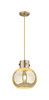 Newton Sphere - 1 Light - 12 inch - Brushed Brass - Cord hung - Mini Pendant (410-1PM-BB-G410-12ME)