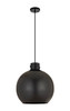 Newton Sphere - 1 Light - 16 inch - Matte Black - Cord hung - Pendant (410-1PL-BK-M410-16BK)