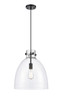 Newton Bell - 1 Light - 14 inch - Matte Black - Cord hung - Pendant (410-1PL-BK-G412-14CL)