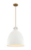 Newton Bell - 1 Light - 18 inch - Brushed Brass - Cord hung - Pendant (410-1PL-BB-M412-18W)