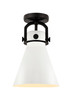 Newton Cone - 1 Light - 8 inch - Matte Black - Flush Mount (410-1F-BK-M411-8W)
