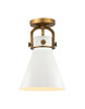 Newton Cone - 1 Light - 8 inch - Brushed Brass - Flush Mount (410-1F-BB-M411-8W)