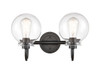 Olivia - 2 Light - 17 inch - Matte Black - Bath Vanity Light (437-2W-BK-CL)