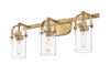 Pilaster - 3 Light - 24 inch - Brushed Brass - Bath Vanity Light (423-3W-BB-4CL)