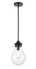 Genesis - 1 Light - 8 inch - Matte Black - Cord hung - Mini Pendant (414-1S-BK-8CL)