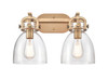 Newton Bell - 2 Light - 17 inch - Brushed Brass - Bath Vanity Light (412-2W-BB-7CL-LED)