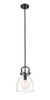 Newton Bell - 1 Light - 8 inch - Matte Black - Cord hung - Mini Pendant (412-1S-BK-8CL-LED)