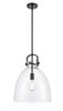 Newton Bell - 1 Light - 14 inch - Matte Black - Cord hung - Pendant (412-1S-BK-14CL-LED)