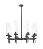 Lincoln - 8 Light - 27 inch - Weathered Zinc - Chandelier (471-8CR-WZ-G471-12CL)