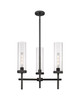 Lincoln - 3 Light - 21 inch - Matte Black - Pendant (471-3CR-BK-G471-12CL)