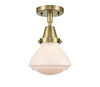 Olean - 1 Light - 7 inch - Antique Brass - Flush Mount (447-1C-AB-G321)