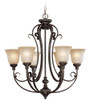 Barrett Place 6 Light Chandelier In Mocha Bronze (24226-MB)