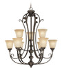 Barrett Place 9 Light Chandelier In Mocha Bronze (24229-MB)