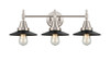 Railroad - 3 Light - 26 inch - Satin Nickel - Bath Vanity Light (447-3W-SN-M6-BK)