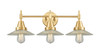 Halophane - 3 Light - 27 inch - Satin Gold - Bath Vanity Light (447-3W-SG-G2)