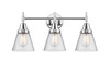 Cone - 3 Light - 24 inch - Polished Chrome - Bath Vanity Light (447-3W-PC-G64-LED)