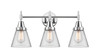 Cone - 3 Light - 24 inch - Polished Chrome - Bath Vanity Light (447-3W-PC-G62)