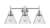 Cone - 3 Light - 26 inch - Polished Chrome - Bath Vanity Light (447-3W-PC-G44)