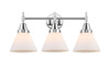 Cone - 3 Light - 26 inch - Polished Chrome - Bath Vanity Light (447-3W-PC-G41-LED)